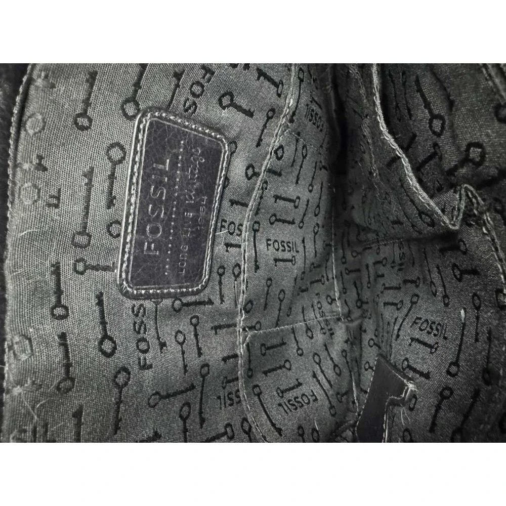 Fossil Maddox Long Live Vintage 1954 Leather Laptop Messenger Bag Black‎